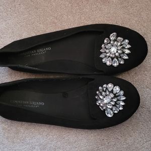 Black Jeweled Flats